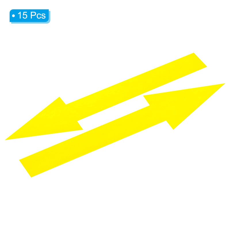[Australia - AusPower] - PATIKIL 8"x2" Arrow Sticker, 15 Pack PVC Removable Self Adhesive Waterproof Large Arrow Sign Floor Decal Wall Marking for Road Instructions, Yellow 