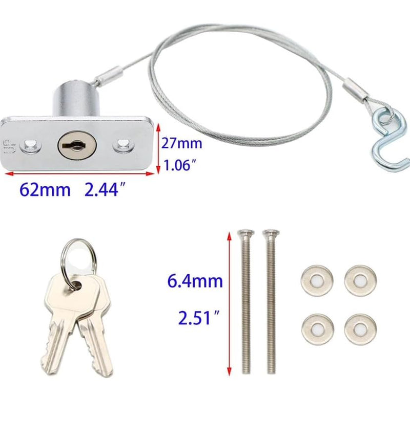 [Australia - AusPower] - Garage Door Emergency Release Lock Kit, Steel Cable Lock with Keys, 2.44 x 1.06 inches 