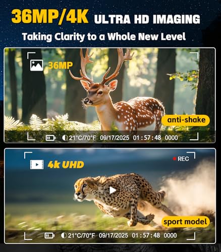 4K Night Vision Binoculars with 350m Rangefinder, 36MP，32GB