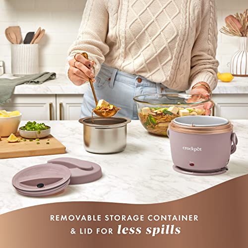 Crock-Pot Electric Lunch Box, Portable Food Warmer for Travel, Car, On-the-Go, 20-Ounce, Blush Pink | Keeps Food Warm & Spill-Free | Dishwasher-Safe | Gifts for Women 20 Ounce