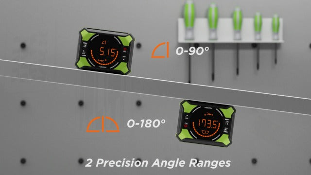 Digital Protractor, Huepar Digital LCD Inclinometer with Laser AG2L | Leveling function, angle measuring device inclinometer with laser, bevel box angle measuring device, spirit level
