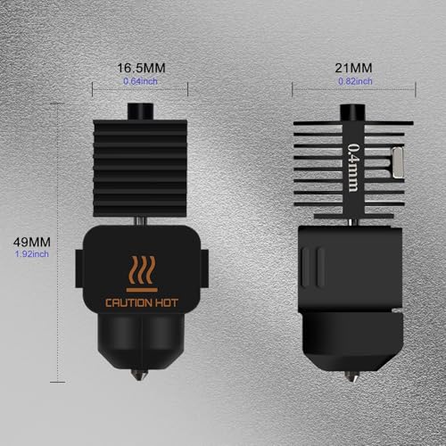 3D Printer 0.4mm Hotend Kit for Bambu Lab A1 and A1 Mini Hardened Steel Nozzle with Silicone Sock and Tools Replacement Extruder Accessories, 2pcs 2*A1