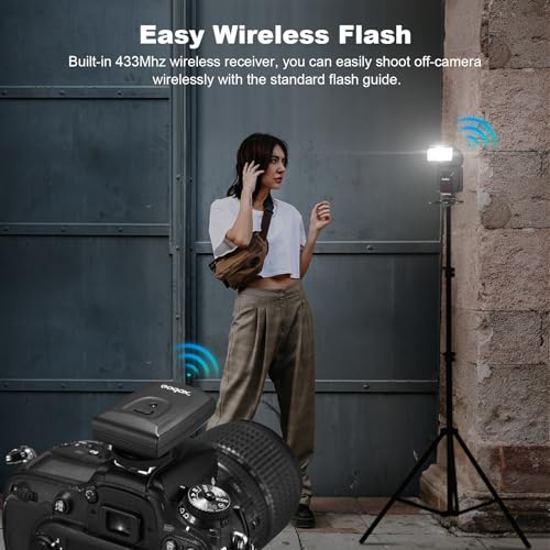 GODOX TT520 II Universal On-Camera Flash Speedlite with AT-16 Wireless Trigger Transmitter GN33 S1/S2 Modes Compatible for Canon Nikon Pentax Olympus Fujifilm Panasonic DSLR Cameras with Hot Shoe