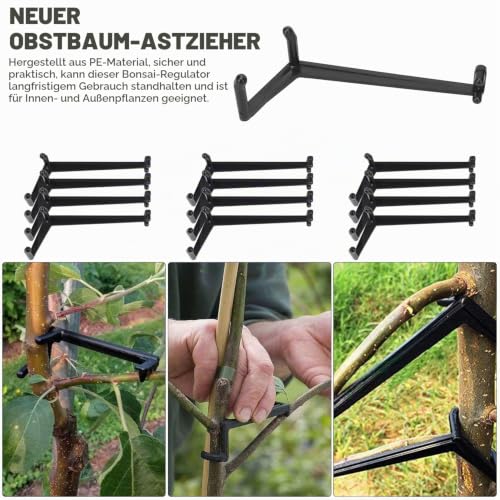 Pack of 30 Branch Pullers/Branch Separators for Fruit Trees | 15 Plastic Branch Clips/Fruit Branch Spreaders, 15 M-Shaped Branch Spreaders/Branch Spreaders for Garden Trees, Branch Bending Tool for Shaping