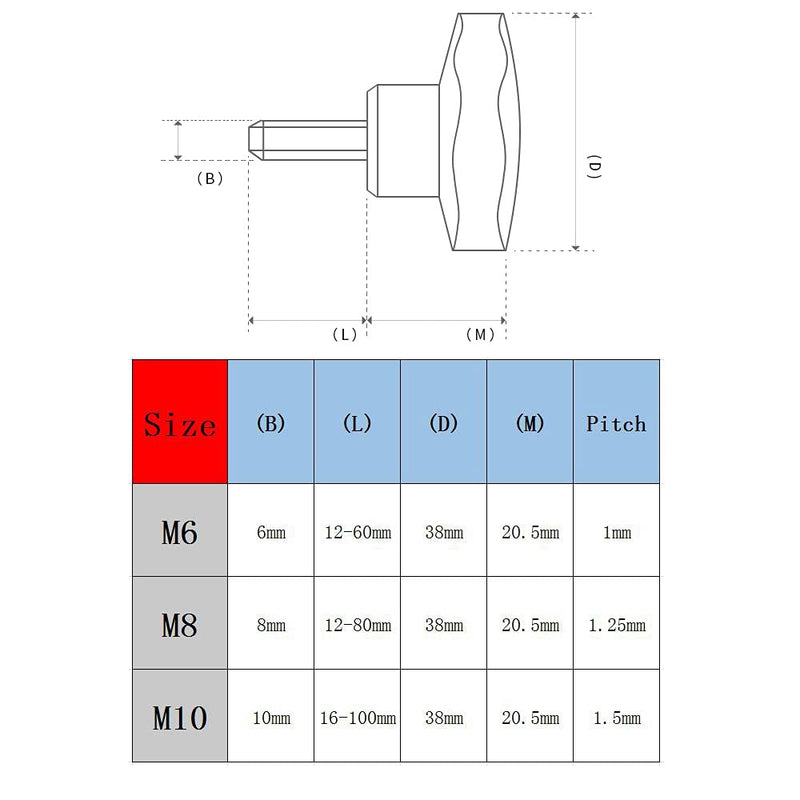 [Australia - AusPower] - 4 Pcs M8 x 70mm Star Clamping Knob Grip Thumb Screw Head Diameter 38mm Knobs Nut Screws Tightening Thread Replacement Machine Handle M8x70mm(4Pcs) Black 