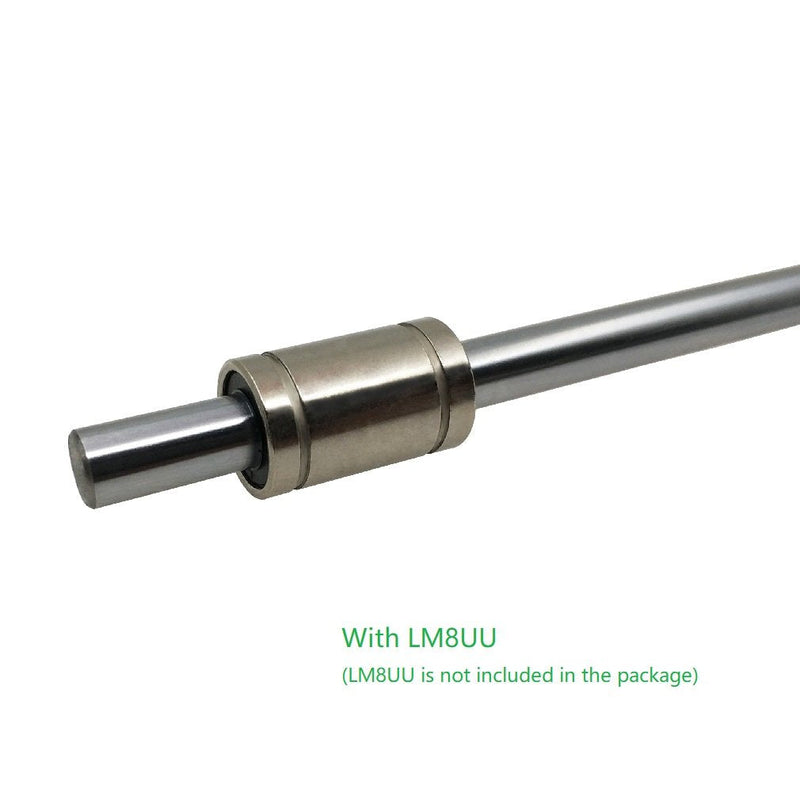 2PCs 8mm x 300mm (.315 x 11.81 inches) Case Hardened Chrome Plated Linear Motion Rod Shaft Guide - Metric h8 Tolerance Diameter 8mm 300mm long