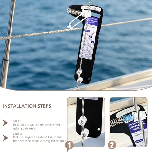 YESIDEA PT-2 sailboat rigging tension gauge, 2000 lb cable tension force gauge