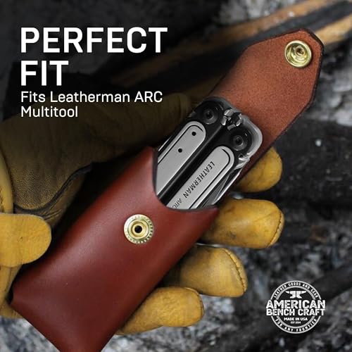 Leather Multitool Sheath for Leatherman ARC - Ultra Durable Full Grain Leather Belt Tool Holder - Multi Tool Holster for Belt w/Solid Brass Rivets - Premium Belt Accessories for Men Brown