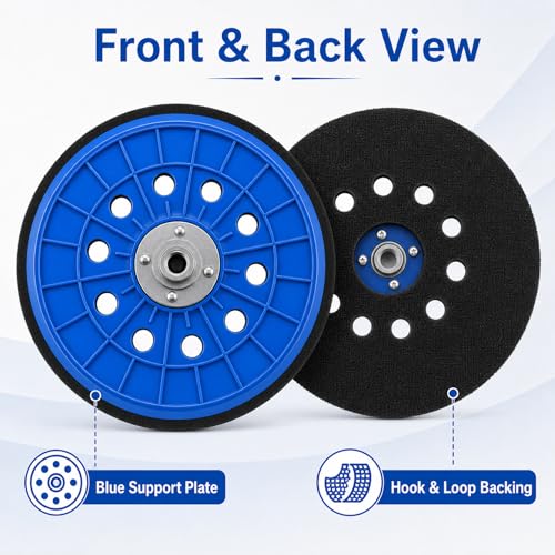 1 Piece Sanding Disc, 215 mm Diameter, Sanding Disc with M14 Thread, Sanding Plate with 10 Dust Holes, Made of Durable Polypropylene, for Wall and Ceiling Sanding in Construction