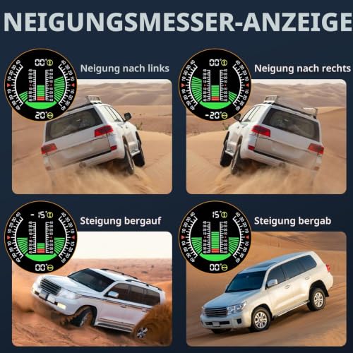 M60 Car Head Up Display Car Compass Inclinometer Tilt Angle Speed GPS Digital Inclinometer Overspeed Alarm Car Off Road Accessories
