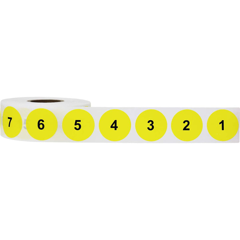 1-1000 1" Yellow and Black Consecutive Numbers 1-1000