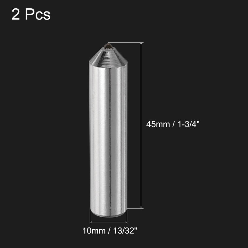 [Australia - AusPower] - uxcell 2pcs Diamond Dressers, 10mm x 45mm (13/32" x 1-3/4") Single Tapered Point Grinding Wheel Round Pen Welded Diamond Dressing Tools, Silver Tone 