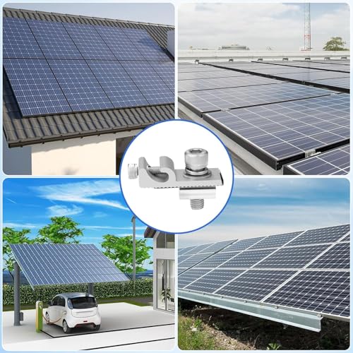 PV Earth Terminal Pack of 10 Earth Terminals for Solar Panel Rails | 10 PV Aluminum Earth Terminals for Solar Panels and Rails - Corrosion Resistant, Durable and Easy to Assemble.