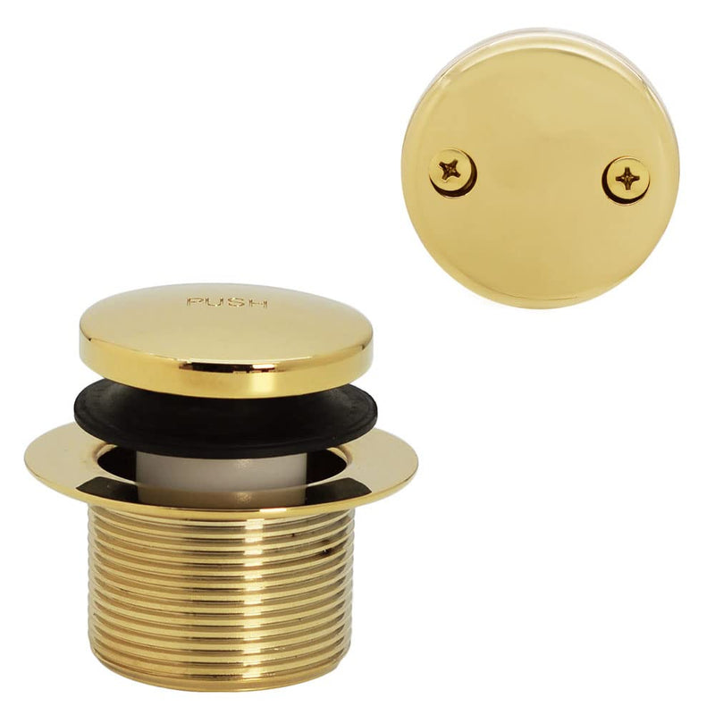 Westbrass 593144-01 Black 1-1/2" Tubular Tip-Toe Bath Waste Drain Kit, Polished Brass 1-Pack