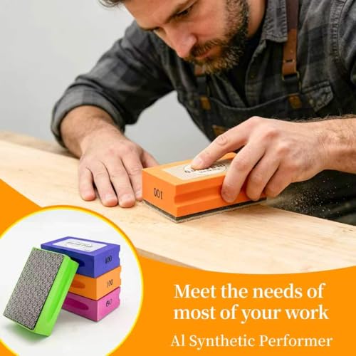 DiaAbras diamond hand polishing pads with foam backing, multicolored 60–400 grit sanding pads for tile, glass, wood, and marble
