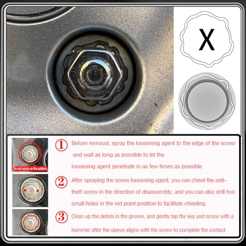 JEUCLEL Type X wheel locking nut key socket compatible with new model Land Rover vehicles