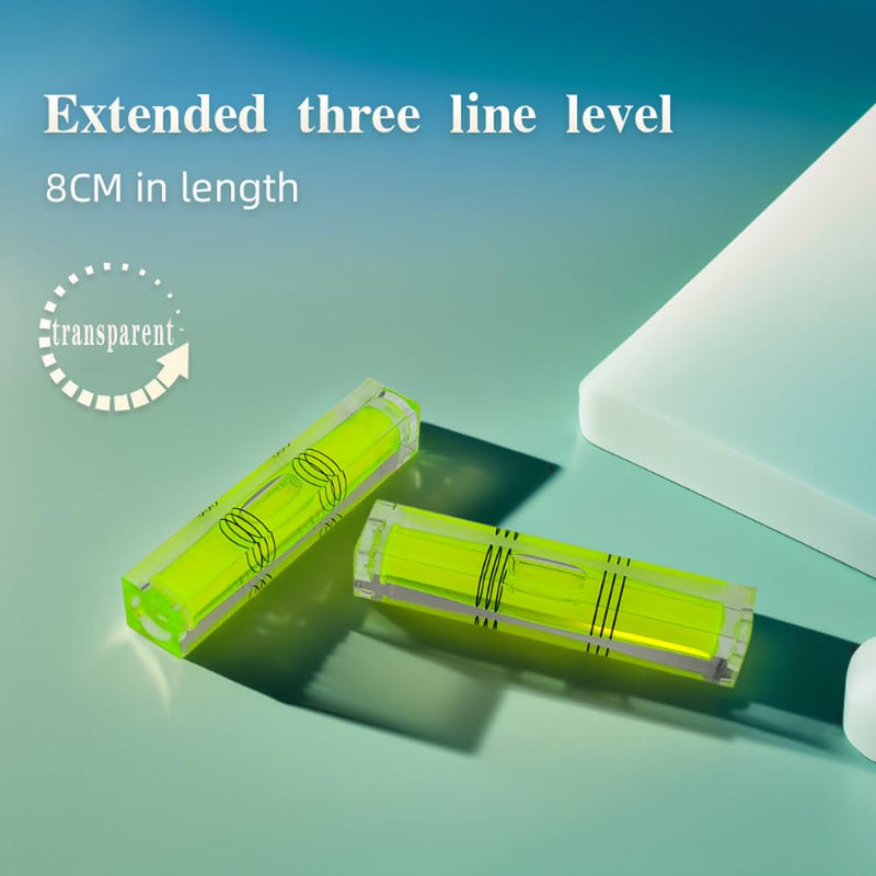 [Australia - AusPower] - High precision mini bubble, double line small level bubble, three line flat ball level, household ruler can be turned 180 degrees (Non-magnetic, 80 * 15 * 15mm（4PCS)) Non-magnetic 80*15*15mm（4PCS) 