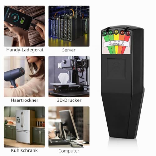 K2 EMF Meter Magnetic Field, Radiation Detector Portable, 5 LED Ghost Hunting Detector, K2 EMF Meter Paranormal Equipment Tester 50 Hz - 20,000 Hz Black