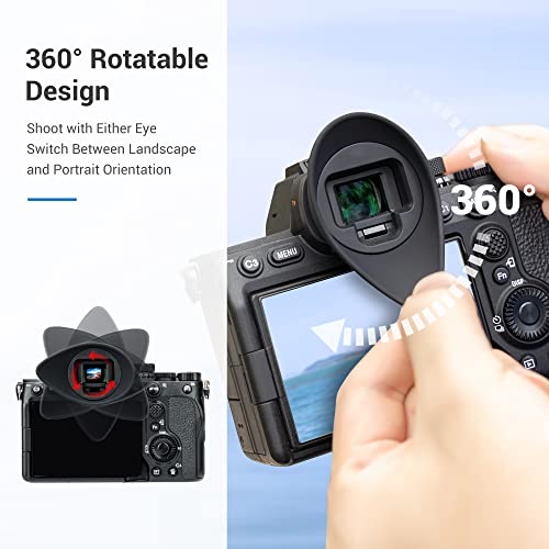 JJC Camera Viewfinder Eyecup Eyepiece for Sony A7R VI A7R V A7R5 A7 IV A7M4 A7S III A7SIII A7S3 A1 Alpha 1 Replaces Sony FDA-EP19 Eye Cup, Oval Shape Soft Silicone and 360° Rotatable Design Oval Shape Replaces FDA-EP19