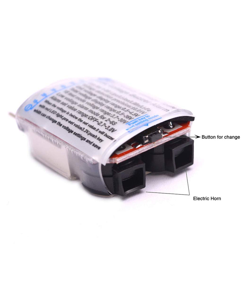 [Australia - AusPower] - Readytosky Lipo Battery Checker RC Battery Low Voltage Buzzer Alarm Voltage Tester Monitor for 1-8S Lipo Life LiMn Li-ion Battery(4PCS) 