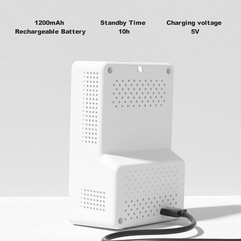 [Australia - AusPower] - 5-in-1 Professional Indoor Air Quality Monitor Indoor Portable CO2 Monitor | Temperature | Formaldehyde Detector | Humidity TVOC | Air Quality Tester - Confined Space Clean Air Monitor (White) White 