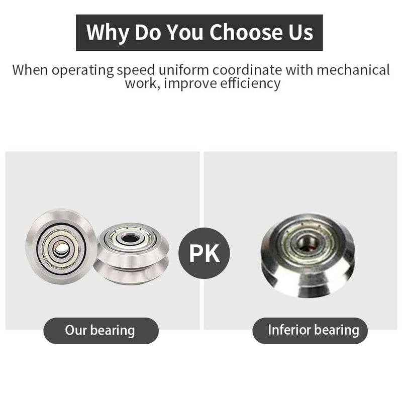 Openbuilds Stainless Steel V-Slot Wheel - 625zz Bearing Pulley Metal Double V Gear Aluminum Extrusion 3D Printer Parts [13pcs of Pack] W Wheel 13