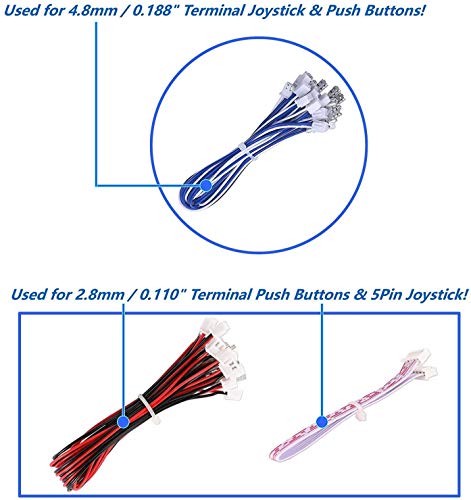 EG STARTS USB encoder for PC game controllers, arcade joysticks, Sanwa DIY kits, parts for Mame games (5-pin + 2.8 mm cable), 5-pin joystick + Sanwa style push button