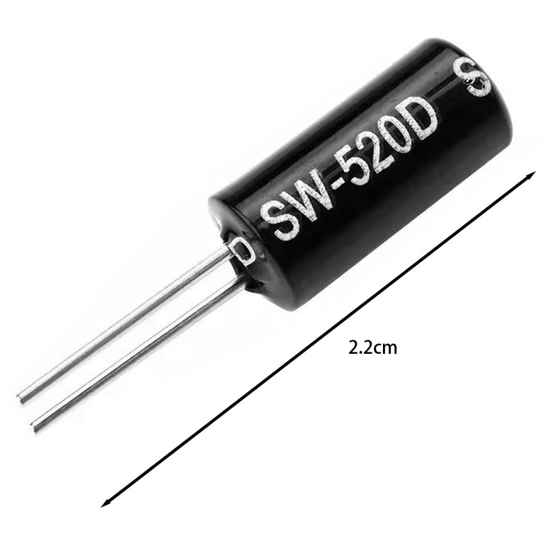 Electronic Vibration Sensor SW-520D Ball Switch Tilt Sensor Switch 11.5 x 5.2 mm for Small Household Appliances Sports Equipment Black Pack of 20