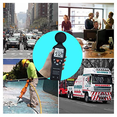Digital Sound Level Meter with Tripod Mounting, Rear Light Display, High Accuracy Measurement, 30 dB - 130 dB, Compact Device, Noise from Industrial Machines, Environmental Measurements