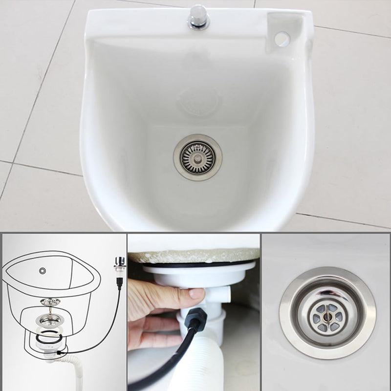 [Australia - AusPower] - Sarini Strainer Basket Eccentric Valve with Rope Rotary Drain Fitting Sink G1-1/2 Diameter 114 mm for Kitchen Sink and Dishwasher Drainage Solutions 