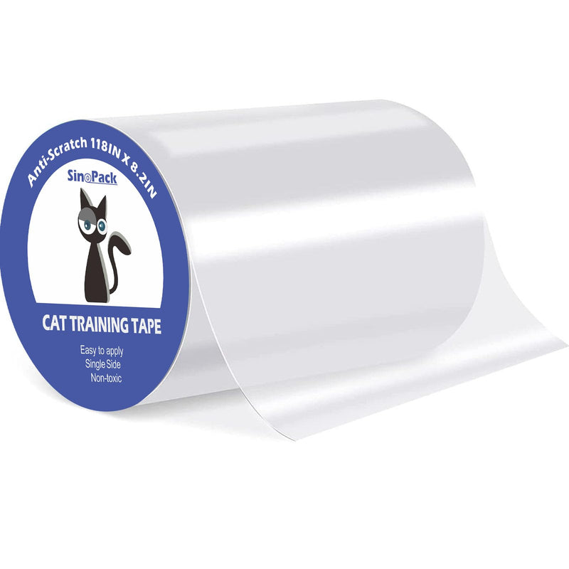 Cat Scratch Tape for Furniture, 118'' x 8.2'' Extra Wide Anti Scratch Tape, Single Sided Clear Protective Film to Stop Cats & Dogs Scratching Sofa, Couch, Doors, Walls & Car Interiors 118''x8.2''