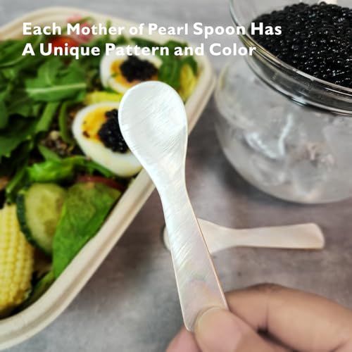 ThougrLyh Mother of Pearl Spoon 24pcs 3.54in Caviar Spoons for Food Parties 24