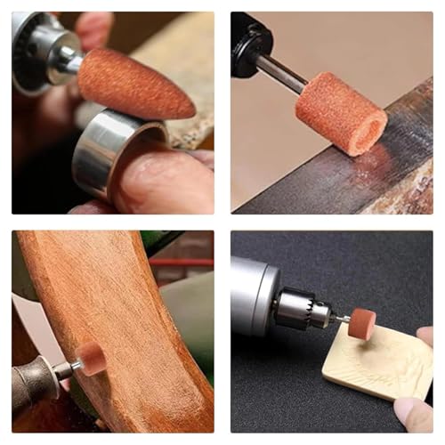 42 pieces corundum grinding tip set, grinding attachment, 1/8 inch shank size | Stone grinding polishing head grinding wheel head drill for use on gemstones, glass, metal and wood