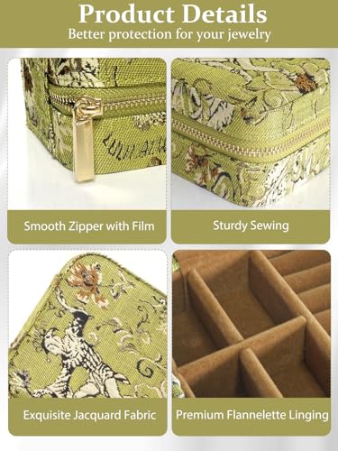 Small Travel Jewelry Box for Women - Mini Jewellery Organizer with Mirror