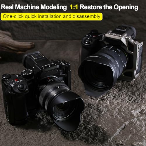 Full Camera Cage for LUMIX S5 II / S5 IIX / G9 II, Modular Rig with Dual Cold Shoes, Arca-Swiss Base & Quick Release for Video, Gimbal & Photography (Titanium) Titanium