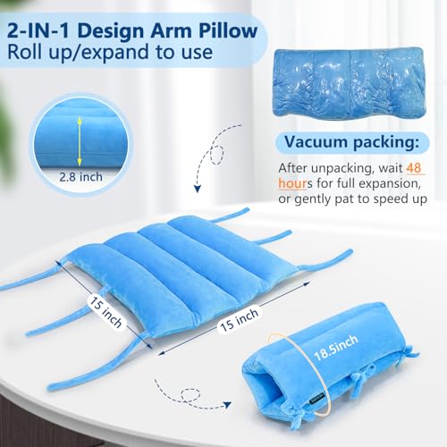 Arm Elevation Pillow Post Surgery Shoulder Arm Rest for Bed Armrest Pads Leg Support Pillows Hand Ankle Elevation Broken Wrist Leg Prop Knee Elevating Surgery Recovery (Multi-Purpose) Blue