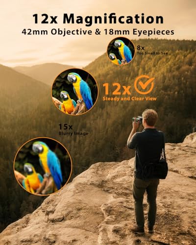 Usogood 12x42 Binoculars for Adults High Powered, BAK4 Prism & FMC Lens,