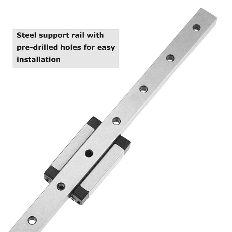 Linear Rail Guide MGN9 450mm Length Miniature Linear Sliding Guideway with 1PCS MGN9H Stainless Steel Carriage Block for CNC Machine and 3D Printer 450mm/17.71 inches 1