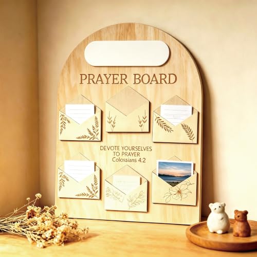 Wooden Prayer Board Wall Decor, Daily Prayer Request Organizer