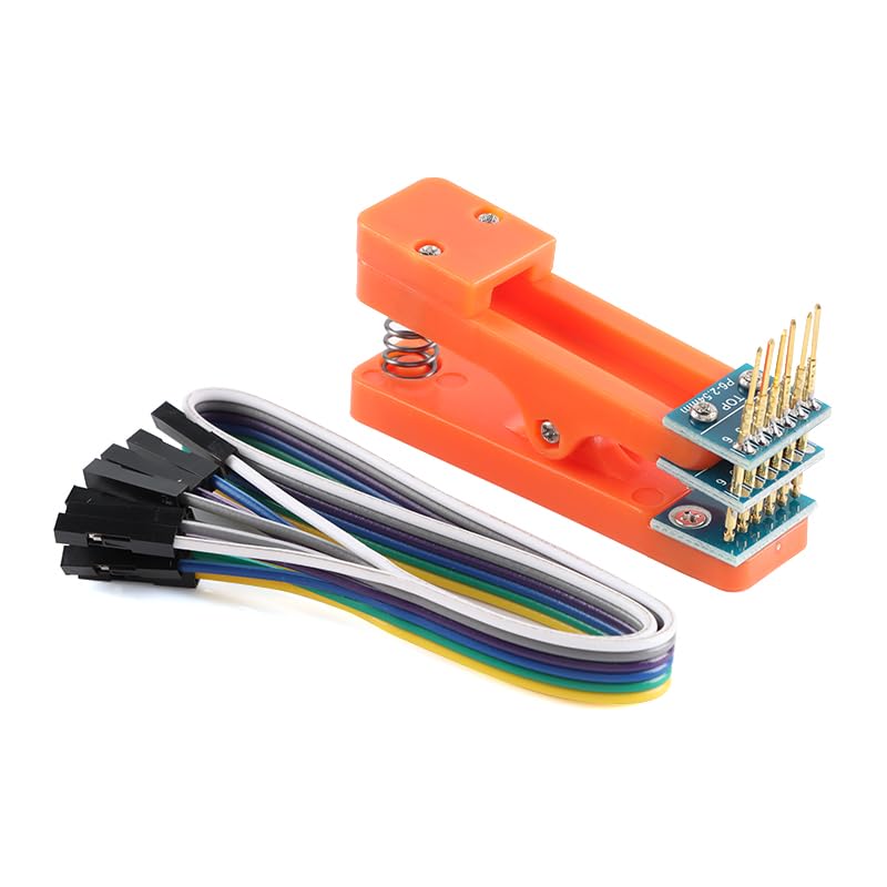 [Australia - AusPower] - 2Pcs 2.54mm Single Row 6Pin Test Clip Board Module Program Burning Clip Board 6 Pins Programmer Burning Clip PCB Burning Fixture with Dupont Wire 
