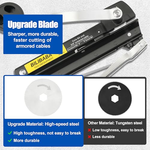 Blibaba MC cable cutter for cutting 3/16 to 3/8 inch BX, MC, AC, and Greenfield cable
