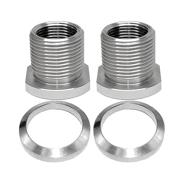 Stainless steel flat crush washers for 1/2x28 to 5/8x24 thread adapter, 6-piece set by Eastern Tactical Supply