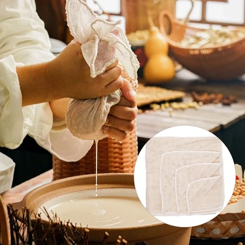 Pack of 8 Straining Cloths 60 x 60 cm Cheesecloth Beige Cheesecloth Straining Cloth Muslin Cloth Kitchen Straining Cloths Washable Cheese Cloth Filter Cloth for Juice Cheese Tea Nut Milk Soup