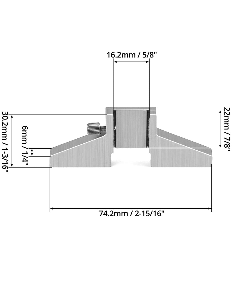 QWORK Caliper Depth Base Carbon Steel T-Bar Attachment for Dial/Digital/Vernier Calipers 4", 6", 8", 12" 1 Pack