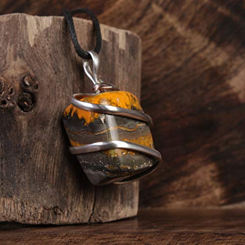 Ayana Crystals Bumblebee Jasper Pendant Necklace, Natural Confidence Stone