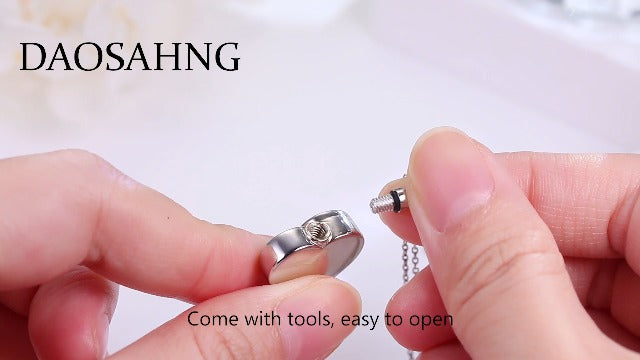 Urn Necklaces for Ashes Sterling Silver Cremation Pendant for Loss Angel Wings