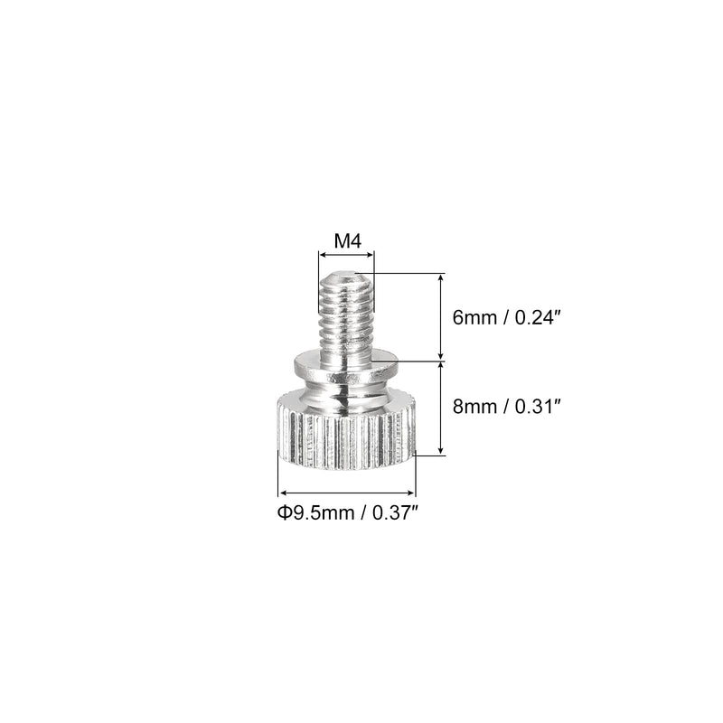 [Australia - AusPower] - uxcell Knurled Thumb Screws, M4x6mm Brass Shoulder Bolts Grip Knobs Fasteners, Nickel Plated 5Pcs 