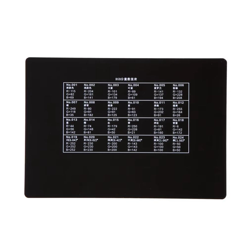 Color Test Card For Superior Digital Color Correction for Color Matching in Photo Color Spectrum Palette Board