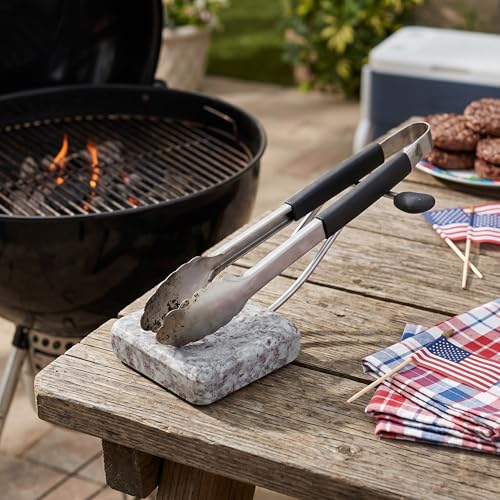 Granite Utensil Rest with Wooden Spoon Included. Holds Most Kitchen Utensils, Heat-Resistant, BPA-Free Spoon Rest & Holder for Ladles, Tongs & More - Use on Stove Top, Counter, Dining Room Table