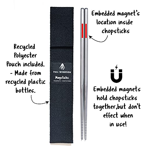 FULL WiNDSOR MAGSTICKS Resusable Magnetic Titanium Chopsticks
